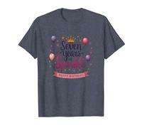 Seven Years of Sparkle Happy Birthday Princess Party T-Shirt, Men, Heather Blue, XL