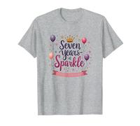 Seven Years of Sparkle Happy Birthday Princess Party T-Shirt, Men, Heather Grey, 6XL