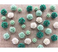 Seven YJ. 24Pcs Decorative Pushpins, Green, Mint Green, White, Office Organization or Home, G Style, Plastic