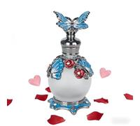 SEVENBEES 15ml Decorative Glass Perfume Bottle Empty with Butterfly Figurine - Refillable Vintage Glass Bottle - Girls or Women Valentines Day Gifts Souvenir Wedding Favors