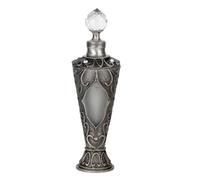 SEVENBEES 25ml Antique Silver Vintage Glass Perfume Bottle with Sunflower Pattern - Refillable Empty Decorative Bottle for Essential Oils Frafance - Hand-Painted Enameled Gift for Girl Women