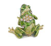 SEVENBEES Hand Painted Crystal Frog Figurine Gift Idea Decorative Jewelry Boxes Hinged Trinket Box - Mothers Day Gifts
