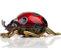 SEVENBEES Red Ladybug Figurines CollectiblesTrinket Box Hinged With Rich Enamel And Sparkling Rhinestones Jewelry Boxes Gift