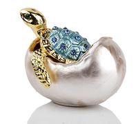 SEVENBEES Sea Turtle Jewelry Trinket Box Hinged Bejeweled Hand-painted Ring Holder- Hatching Baby Turtle Easter Gifts Mother's Day Gifts