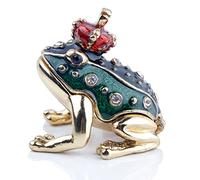 SEVENBEES Small Frog Prince Trinket Boxes Hinged Frog Figurine Jewelry Boxes Gift for Girls Women