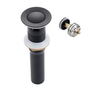 SevenGelok Bathroom Sink Drain Strainer Stainless Steel Black Pop Up Sink Drain Stopper with Detachable Basket Stopper Drain Hair Catcher Assembly Vessel Vanity Lavatory Basin with Overflow, SD40-BK