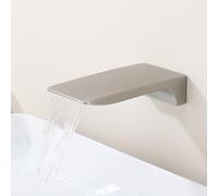 SevenGelok Waterfall Tub Spout Bathtub Spout for Bathtub Faucet 【SUS304 Stainless Steel & Solid Brass 】 Bathroom Tub Faucet Replacement High Flow Shower Spout Brushed Nickel Wall Mount, TS4-BN