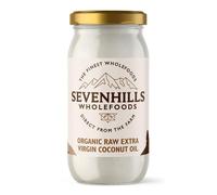 Sevenhills Wholefoods 1L Organic Extra Virgin Raw Coconut Oil (Cold-Pressed), Glass Jar, For Cooking, Baking, Skin moisturiser & Hair Conditioner