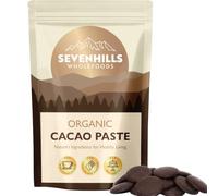 Sevenhills Wholefoods Organic Cacao/Cocoa Paste (Liquor, Mass) 200g, Unsweetened Chocolate Wafers/Buttons (Cocoa)