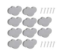 sevenjuly Kids Drawer Handles Childrens Cartoon Plastic Furniture Knobs Cloud Shape Grey with Screws for Bedroom Living Room Kitchen 10PCS