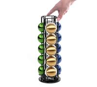 SEVENLINE 20 Vertuo Pods Coffee Pod Holder Compatible For Nespresso Vertuoline Stand Rack Holds Vertuo line Organizer Carousel 360-Degree Rotatable (Black)