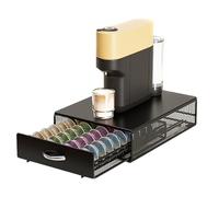 SEVENLINE Coffee Pod Holder Drawer Compatible With Nespresso Vertuoline Dolce Gusto Black Metal Orgainzer 40 Pods Vertuo Line Storage For Home Office Countertop