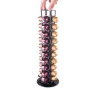 SEVENLINE Coffee Pod Holder Stand Compatible With Nespresso Original Pods Carousel Storage Rack Capsules Organizer For 40 Capsules (Black)