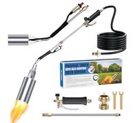 SEVENMEET Propane Torch Weed Burner Kit, High Output 1,800,000 BTU Weed Torch with 11.5FT Hose, Self Igniter Weed Torch Flamethrower for Weeding, Roof Asphalt, Melting Snow, Road Marking, Black