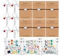 SevenMye 18 PCS Teacher Appreciation Gifts Best Teachers Gift for Women Teacher Christmas Gifts Thank You Retirement Christmas Birthday Baskets Present for Teachers Cosmetic Bags Bracelets Keychain