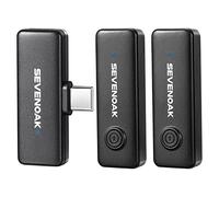 Sevenoak 2.4GHz Wireless Lavalier Compact Microphone for Smartphone Tablets Laptop Mini Lav Lapel Mic for Vlogging Live Streaming Voice Podcast Interview YouTube SK-W10-U2 2 Transmitters 1 Receiver