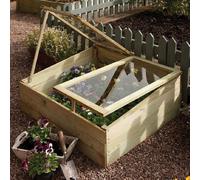 sevenoaks glass garden coldframe with wooden frame in natural