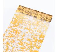 Sevenpers 5M x 28cm Christmas Glitter Gold Table Runner for Gift Floral Wrapping DIY, Birthday Party, Wedding and Banquet, Festive Table Runner Decorations