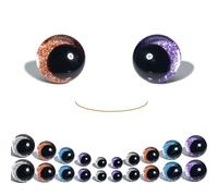 SEVENSUN 16mm to 30mm Sparkling Off-Centered Glitter Safety Eyes, 20 pcs 4 Colors 3D Moon Glitter Eyes with Washers, Doll Making Stuffed Craft Crochet Safety Eyes for Crocheting Amigurumi
