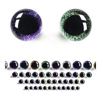 SEVENSUN Assorted 12-40mm Centered Glitter Safety Eyes Set, 72 pcs 3D Well-Centered Pupils Eyes with Washers, Doll Eyes Stuffed Crochet Eyes Craft Doll Making Safety Eyes for Crocheting Amigurumi