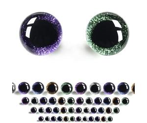 SEVENSUN Assorted 12-40mm Centered Glitter Safety Eyes Set, 72 pcs 3D Well-Centered Pupils Eyes with Washers, Doll Eyes Stuffed Crochet Eyes Craft Doll Making Safety Eyes for Crocheting Amigurumi
