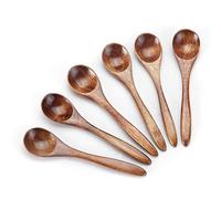 Sevensun Small Wooden Teaspoon, 6pcs Serving Wooden Utensils for Cooking, Condiments, Honey, Spoons for Daily Use