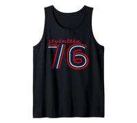 Seventeen 76 Retro July 4th 1776 America Flag Patriot USA Tank Top