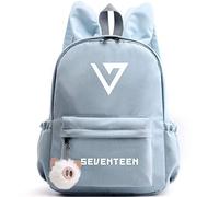 Seventeen Kpop Backpack Cute Rabbit Ears Schoolbag SJEONGHAN Joshua Jun Hoshi Wonwoo Woozi DK MINGYU THE8 SEUNGKWAN for Boys Girls Seventeen Camping Hiking Rucksack