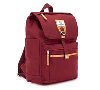 SEVENTEEN LONDON Modern and stylish 'Fulham' backpack with a classic pleated design - perfect for 15 inch laptops, Burgundy, L