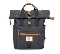 SEVENTEEN LONDON - Modern Cycling Dark Grey 'Canary Wharf' Fold Roll Top Backpack in a Classic Slim Urban Design - Fits Laptops up to 15"