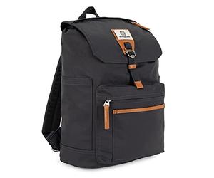 SEVENTEEN LONDON - Modern Dark Grey 'Fulham' Fold Top Backpack in a Classic Urban Design - Fits Laptops up to 15"