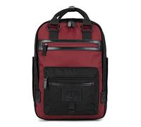 SEVENTEEN LONDON - Modern Urban Unisex Black & Burgundy 'Wimbledon' Backpack in a Classic Slim Simple Design - Fits Laptop up to 13”