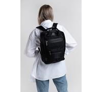 SEVENTEEN LONDON - Modern Urban Unisex Black & Black 'Wimbledon' Backpack in a Classic Slim Simple Design - Fits Laptop up to 13”