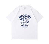 Seventeen Nana Tour T-Shirt Support Printed Merch Tshirt Cotton Oversize Tee Shirts Unisex for Fan(Woozi-White,L)