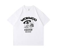 Seventeen Nana Tour T-Shirt Support Printed Merch Tshirt Cotton Oversize Tee Shirts Unisex for Fan(Wonwoo-White,XXL)