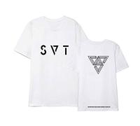 Seventeen T-Shirt Kpop Seventeen Boys Rundhals Kurzarm Tshirt S.COUPS JEONGHAN Joshua Jun Hoshi Wonwoo Woozi DK MINGYU THE8 SEUNGKWAN Vernon Dino Fans Top für Damen Kurzarm White
