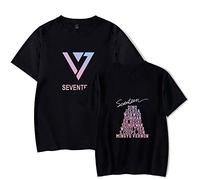 Seventeen T-Shirt Kpop Seventeen Boys Tee Shirt Short Sleeve S.COUPS JEONGHAN Joshua Jun Hoshi Wonwoo Woozi DK MINGYU THE8 SEUNGKWAN Vernon Dino Fans Tshirt Tops Black
