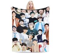 Seventeen Wonwoo Blankets Soft and Comfortable Warm Woollen Throw Blanket Beach Blanket Carpet Rug Decoration Gift for Yoga Picnic Room Dormitory Sofa Bed Camping Travel All Season