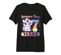 Seventh Birthday Daughter Unicorn Seven Years Bday Premium T-Shirt