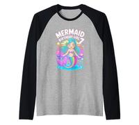 Seventh Birthday Mermaid Birthday Girl 7 Theme Raglan Baseball Tee