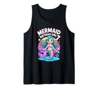 Seventh Birthday Mermaid Birthday Girl 7 Theme Tank Top