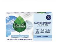 Seventh Generation Fabric Softener Sheets, Free & Clear, 80 ct