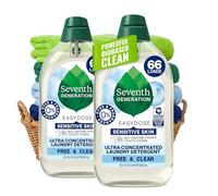 Seventh Generation Laundry Detergent, Ultra Concentrated EasyDose, Free & Clear, 23 oz, 2 Pack, 132 Loads (Packaging May Vary)
