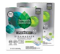 Seventh Generation Power Plus Dishwasher Detergent Packs Fresh Citrus scent Pack of 2 for sparkling dishes Dishwasher tabs 40 count