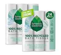 Seventh Generation White Toilet Paper 2 Ply 100% Recycled Paper 2 Packs of 24 with 240 Sheets per Roll