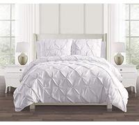 SeventhStitch Diamond Pinch Pleat Pintuck Duvet Cover Set 100% Soft Brushed Microfibre Quilt Covers Bedding Bed Sets Single Double King Super King with Pillow Cases