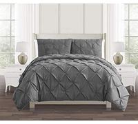 SeventhStitch Diamond Pinch Pleat Pintuck Duvet Cover Set 100% Soft Brushed Microfibre Quilt Covers Bedding Bed Sets Single Double King Super King with Pillow Cases