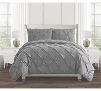 SeventhStitch Diamond Pinch Pleat Pintuck Duvet Cover Set 100% Soft Brushed Microfibre Quilt Covers Bedding Bed Sets Single Double King Super King with Pillow Cases