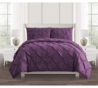 SeventhStitch Diamond Pinch Pleat Pintuck Duvet Cover Set 100% Soft Brushed Microfibre Quilt Covers Bedding Bed Sets Single Double King Super King with Pillow Cases