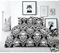 SeventhStitch Gothic Skull Duvet Cover Super King Size Animal Printed Bedding Set 100% Soft Microfiber Bed Sets Halloween Baroque Reversible Quilt Covers with Pillowcases (Super King)